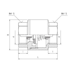 PERFEXIM Zawór zwrotny z mosiężnym grzybkiem 1/2" PHA-020 04-020-0150-000